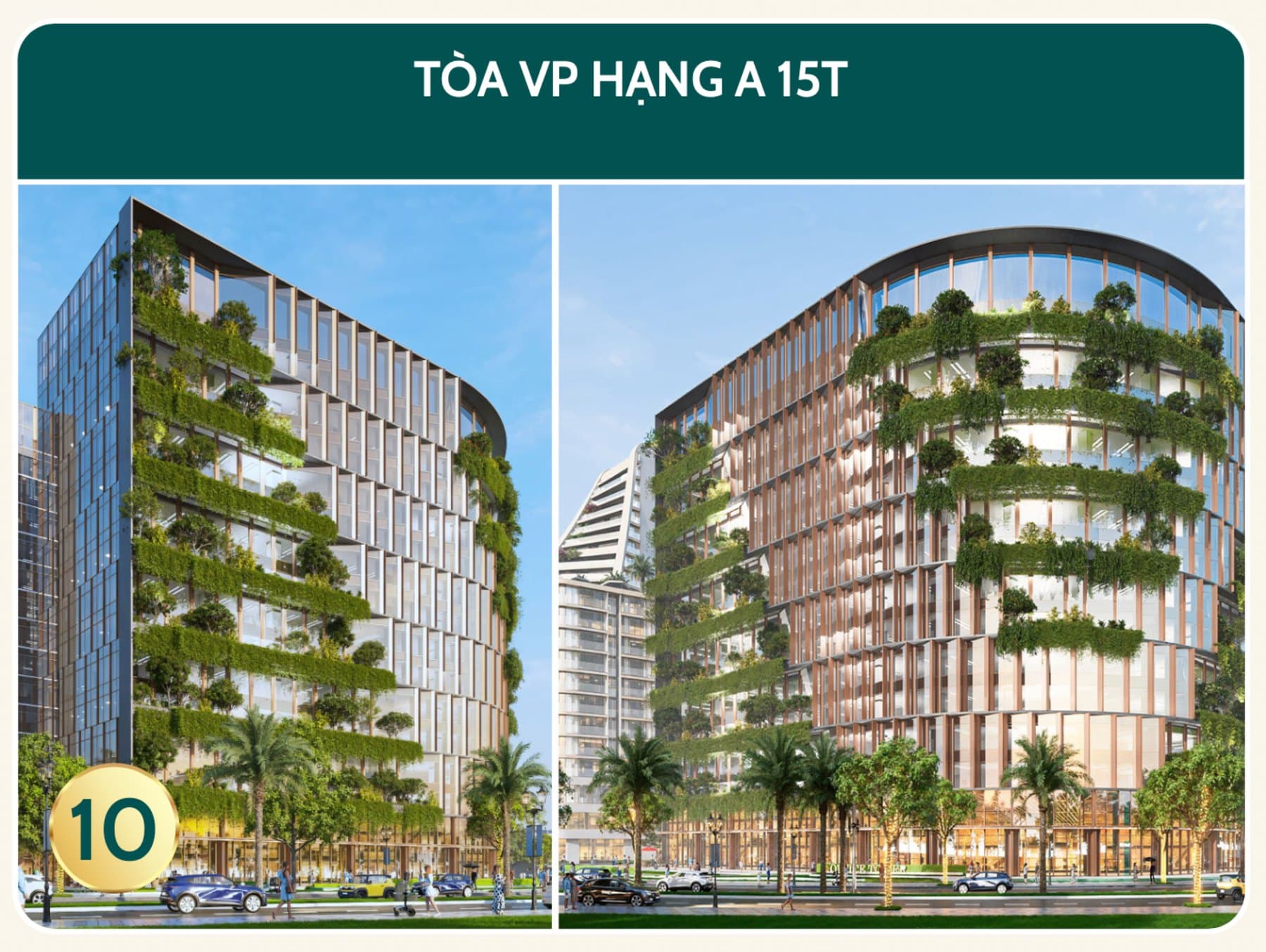 Toà văn phòng hạng A — 15 tầng, phối cảnh do chủ đầu tư phát hành